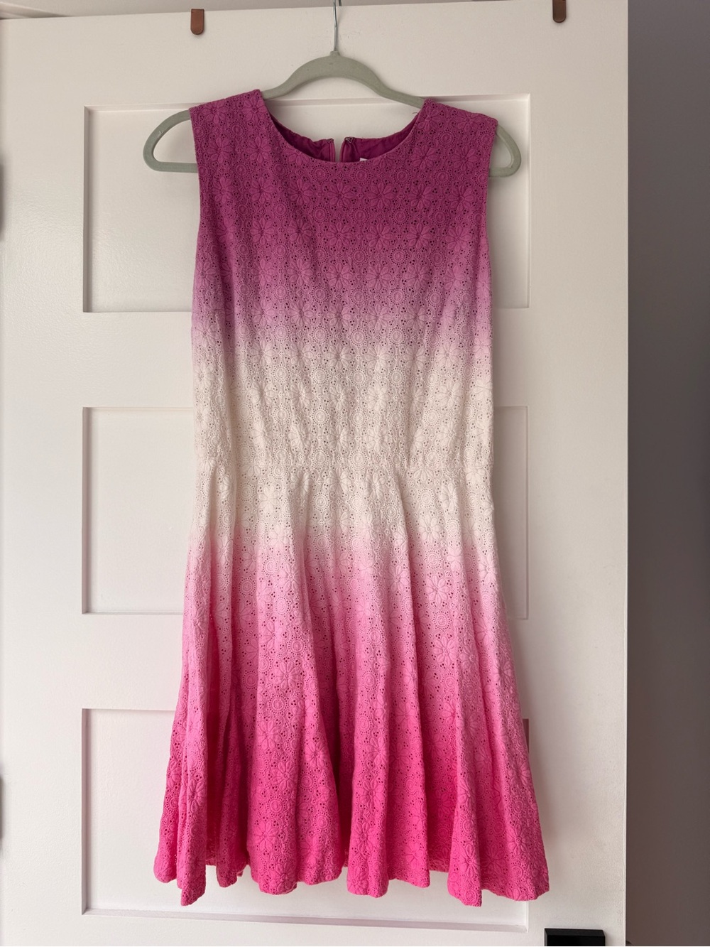 Women Pink Ombre Eyelet Dress